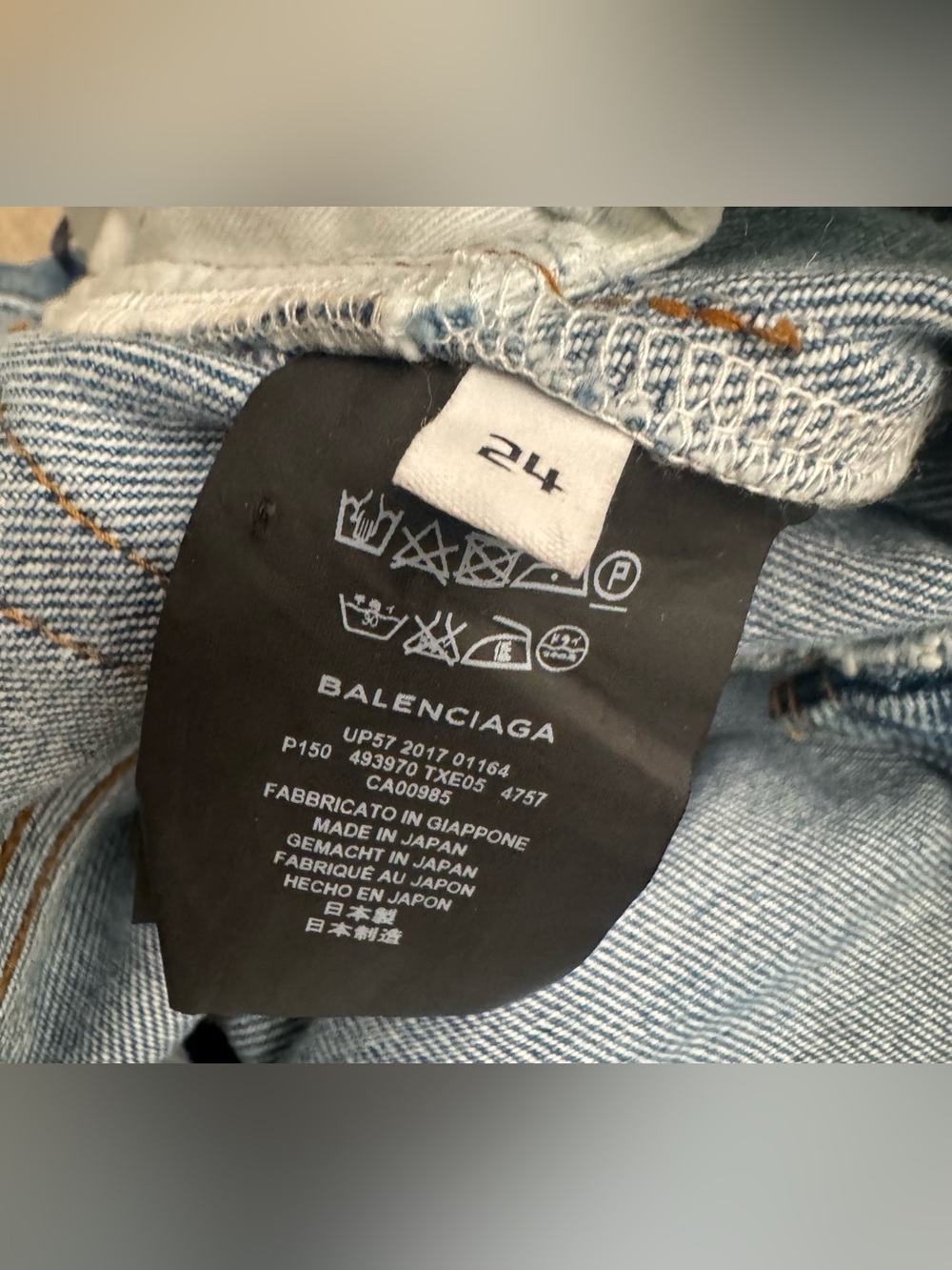 Balenciaga Logo 5 Pocket Button Fly Jeans 26" waist - Picture 8 of 10